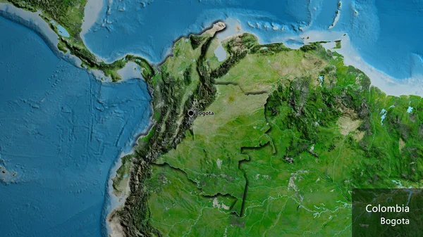 Detailní Záběr Kolumbijské Hraniční Oblasti Satelitní Mapě Fakt Zkosené Hrany — Stock fotografie