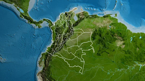 Close Van Het Grensgebied Van Colombia Zijn Regionale Grenzen Een — Stockfoto