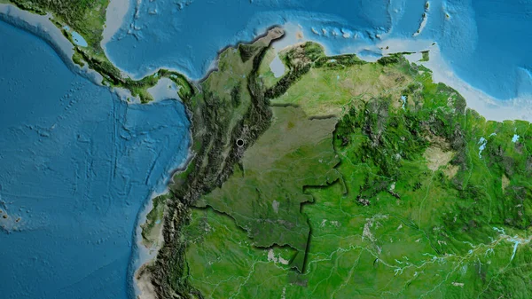 Κοντινό Πλάνο Της Παραμεθόριας Περιοχής Της Κολομβίας Μια Σκοτεινή Επικάλυψη — Φωτογραφία Αρχείου
