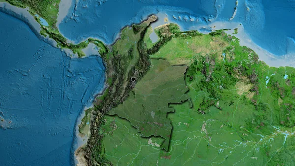 Κοντινό Πλάνο Της Παραμεθόριας Περιοχής Της Κολομβίας Μια Σκοτεινή Επικάλυψη — Φωτογραφία Αρχείου