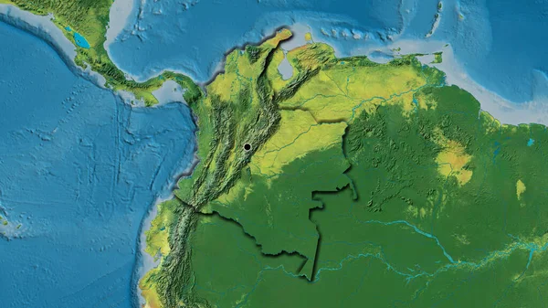 Close Van Het Grensgebied Van Colombia Een Topografische Kaart Hoofdpunt — Stockfoto