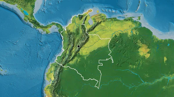Close Van Het Grensgebied Van Colombia Een Topografische Kaart Hoofdpunt — Stockfoto