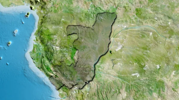 Γκρο Πλαν Της Παραμεθόριας Περιοχής Της Δημοκρατίας Του Κονγκό Σκούρα — Φωτογραφία Αρχείου