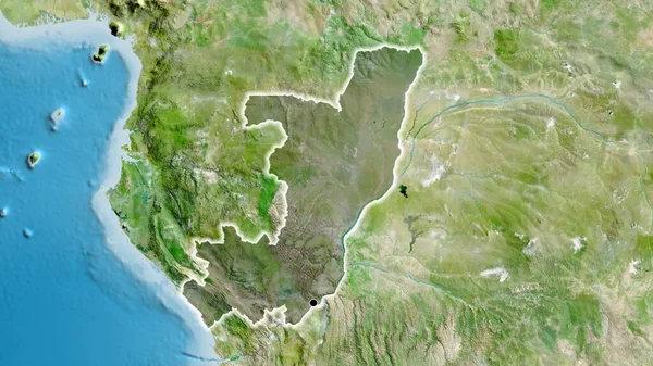 Γκρο Πλαν Της Παραμεθόριας Περιοχής Της Δημοκρατίας Του Κονγκό Σκούρα — Φωτογραφία Αρχείου