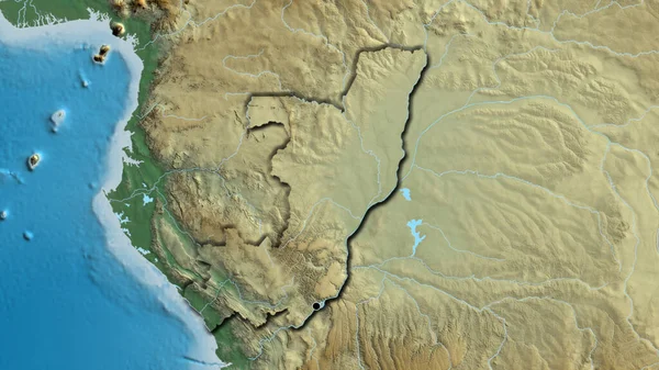Primer Plano Zona Fronteriza República Del Congo Mapa Ayuda Punto — Foto de Stock