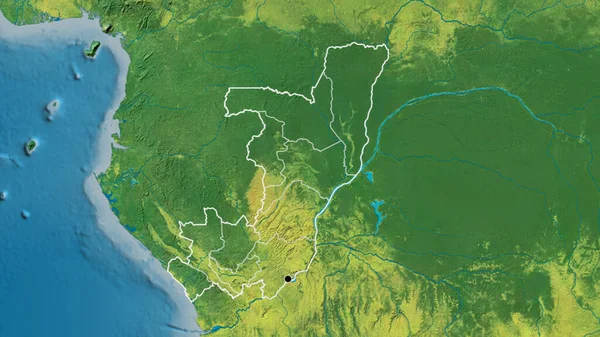 Primer Plano Zona Fronteriza República Del Congo Sus Fronteras Regionales — Foto de Stock