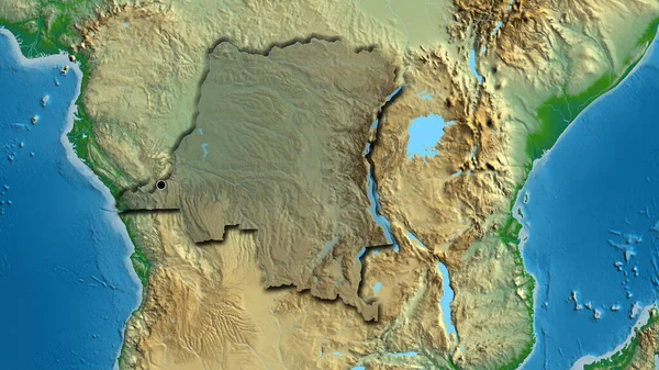 Detailní Záběr Pohraniční Oblasti Demokratické Republiky Kongo Zdůrazňující Tmavou Vrstvu — Stock fotografie