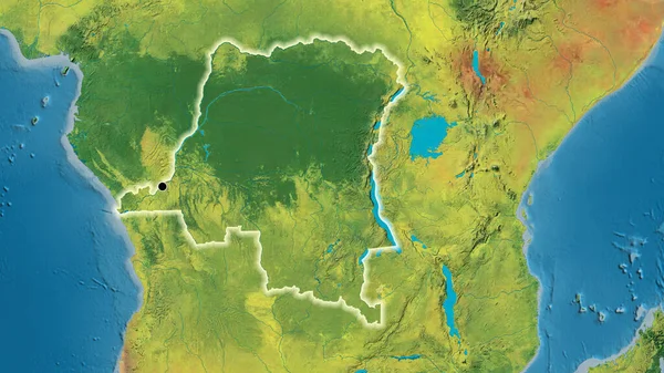 Close Van Het Grensgebied Van Democratische Republiek Congo Een Topografische — Stockfoto