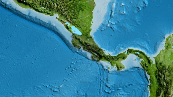 Крупный План Приграничной Зоны Коста Рики Темным Наложением Спутниковую Карту — стоковое фото