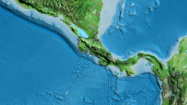 Närbild Costa Ricas Gränsområde Satellitkarta Huvudpunkt Skalade Kanter Lantformen — Stockfoto