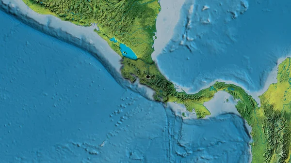 Крупный План Приграничной Зоны Коста Рики Темным Наложением Топографическую Карту — стоковое фото