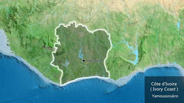 Primer Plano Zona Fronteriza Costa Marfil Destacando Con Una Oscura — Foto de Stock