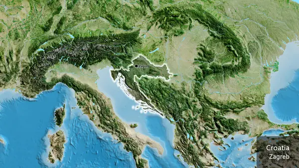크로아티아 지역의 촬영은 지도에 암반으로 국가의 형태로 있습니다 나라의 — 스톡 사진