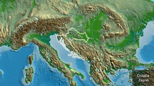 크로아티아 지역을 지도로 것입니다 국가의 형태로 있습니다 나라의 — 스톡 사진