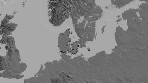 Primo Piano Della Zona Frontiera Danese Una Mappa Bilivello Punto — Foto Stock