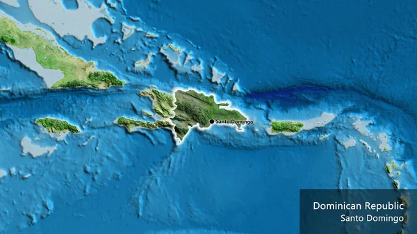 Gros Plan Zone Frontalière République Dominicaine Mettant Évidence Une Superposition — Photo