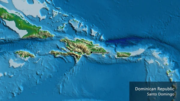 Close Dominican Republic Border Area Its Regional Borders Physical Map — Stock Photo, Image