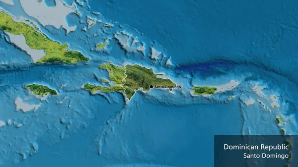 Close Área Fronteira República Dominicana Destacando Com Uma Sobreposição Escura — Fotografia de Stock