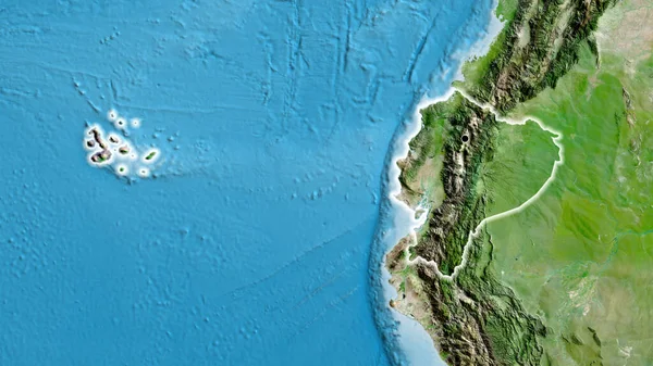 Ekvador Sınır Bölgesinin Uydu Haritasında Yakın Plan Görüntüsü Ana Nokta — Stok fotoğraf