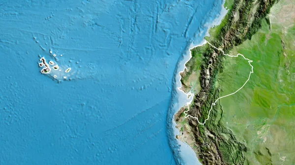 Primer Plano Zona Fronteriza Ecuador Mapa Satelital Punto Capital Esquema — Foto de Stock