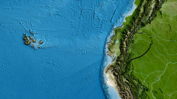 Ekvador Sınır Bölgesinin Uydu Haritasında Yakın Plan Görüntüsü Ana Nokta — Stok fotoğraf