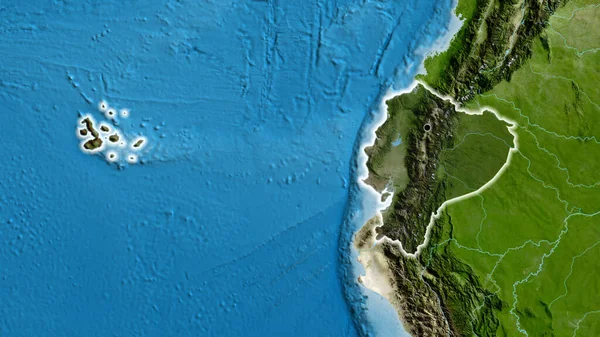 Detailní Záběr Pohraniční Oblasti Ekvádoru Zvýrazňující Tmavou Vrstvu Satelitní Mapě — Stock fotografie