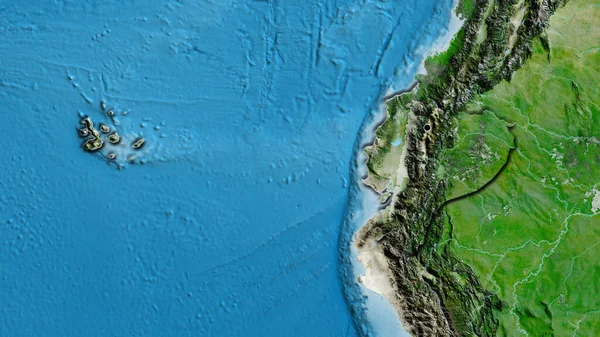 Zbliżenie Strefy Przygranicznej Ekwadoru Zdjęciu Satelitarnym Główny Punkt Ścinane Krawędzie — Zdjęcie stockowe