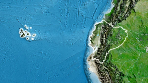 Zbliżenie Strefy Przygranicznej Ekwadoru Zdjęciu Satelitarnym Główny Punkt Blask Wokół — Zdjęcie stockowe