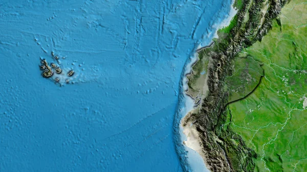 Close Área Fronteiriça Equador Destacando Com Uma Sobreposição Escura Mapa — Fotografia de Stock