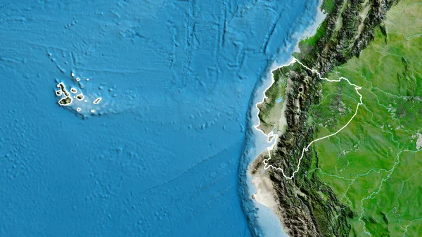 Close Van Het Grensgebied Van Ecuador Een Satellietkaart Hoofdpunt Overzicht — Stockfoto