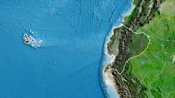 Close Ecuador Border Area Highlighting Dark Overlay Satellite Map Capital — Stock Photo, Image