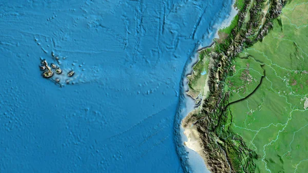 Zbliżenie Strefy Przygranicznej Ekwadoru Zdjęciu Satelitarnym Główny Punkt Ścinane Krawędzie — Zdjęcie stockowe