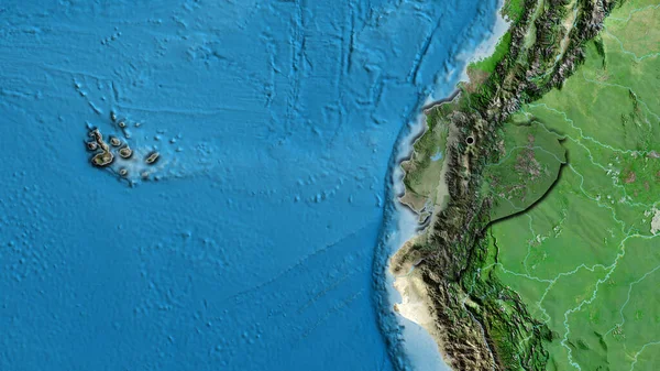 Ekvador Sınır Bölgesinin Uydu Haritasında Koyu Bir Örtüyle Işıklandırılması Ana — Stok fotoğraf