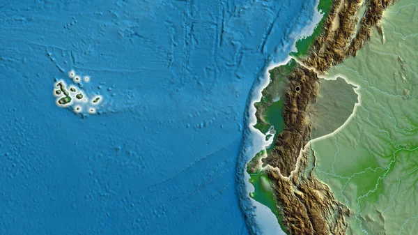 Detailní Záběr Pohraniční Oblasti Ekvádoru Zvýrazňující Tmavou Vrstvu Fyzické Mapě — Stock fotografie