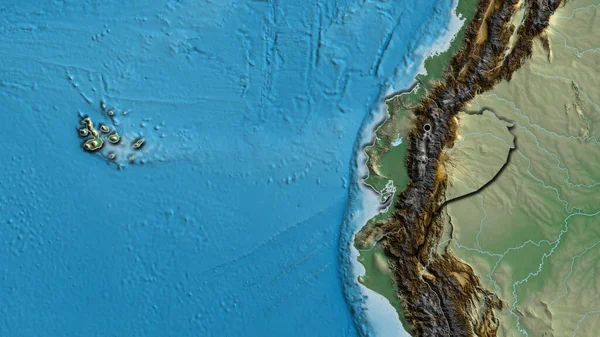 Close Van Het Grensgebied Van Ecuador Een Reliëfkaart Hoofdpunt Gevelde — Stockfoto