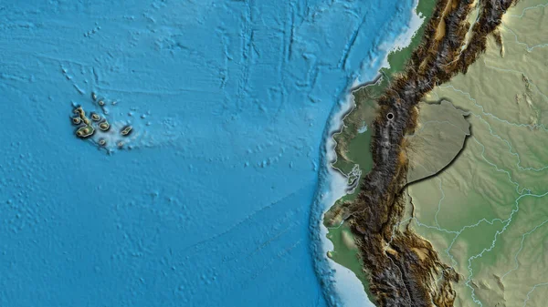 Detailní Záběr Pohraniční Oblasti Ekvádoru Zvýrazňující Tmavou Vrstvu Reliéfní Mapě — Stock fotografie
