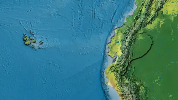 Zbliżenie Strefy Przygranicznej Ekwadoru Mapie Topograficznej Główny Punkt Ścinane Krawędzie — Zdjęcie stockowe