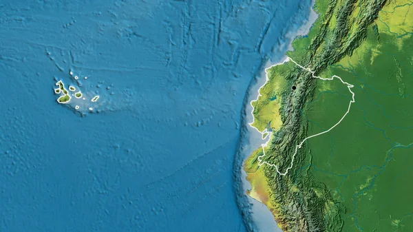 Close Área Fronteiriça Equador Mapa Topográfico Ponto Capital Esboço Torno — Fotografia de Stock