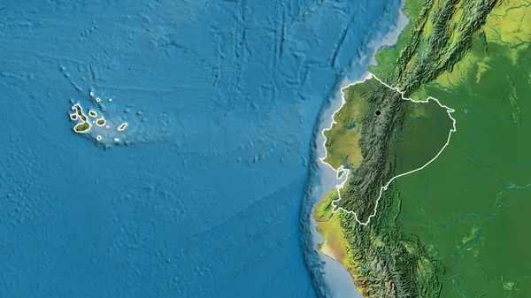 Ekvador Sınır Bölgesinin Bir Topoğrafik Haritada Koyu Bir Örtüyle Işıklandırılması — Stok fotoğraf