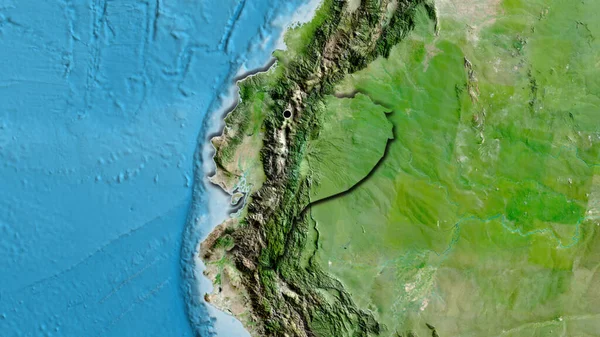 Gros Plan Frontière Équatorienne Sur Une Carte Satellite Point Capital — Photo