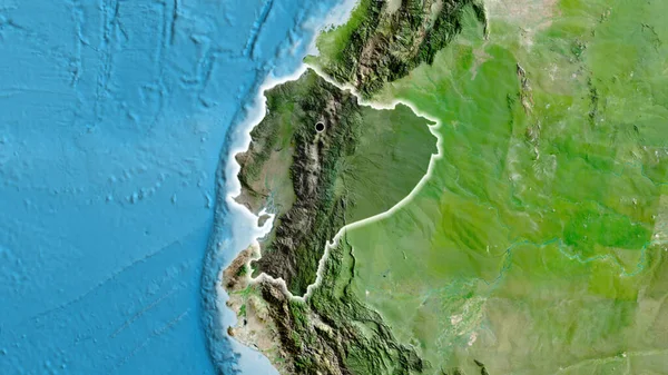 에콰도르 지역의 촬영은 지도에 오버레이로 조명되고 전국을 누비며 젓는다 — 스톡 사진