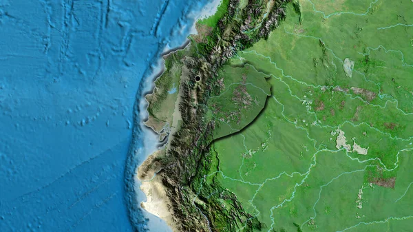 Крупним Планом Висвітлюється Прикордонна Зона Еквадору Темним Накладанням Супутникову Карту — стокове фото
