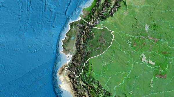 Nahaufnahme Des Ecuadorianischen Grenzgebiets Hervorgehoben Durch Eine Dunkle Überlagerung Auf — Stockfoto
