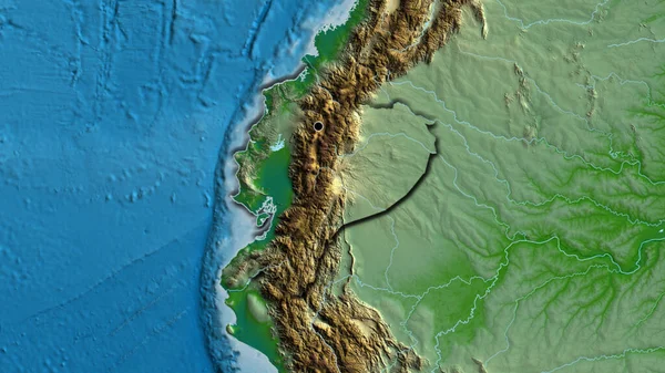 Detailní Záběr Pohraniční Oblasti Ekvádoru Fyzické Mapě Fakt Zkosené Hrany — Stock fotografie