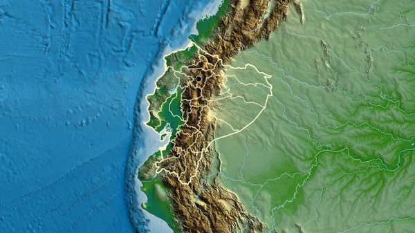 Primer Plano Zona Fronteriza Ecuador Sus Fronteras Regionales Mapa Físico —  Fotos de Stock