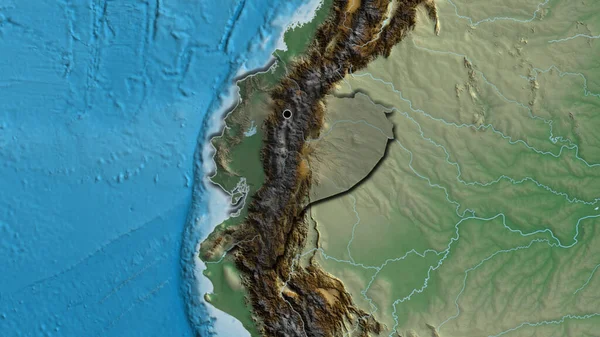 Gros Plan Zone Frontalière Équateur Avec Une Couverture Sombre Sur — Photo