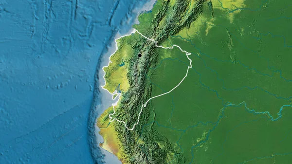 Primer Plano Zona Fronteriza Ecuador Mapa Topográfico Punto Capital Esquema —  Fotos de Stock