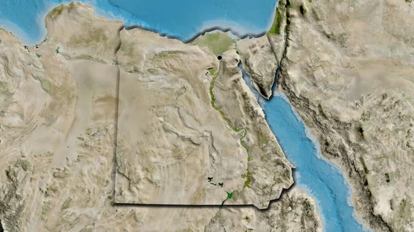 Close Área Fronteira Egito Mapa Satélite Ponto Capital Bordas Biseladas — Fotografia de Stock