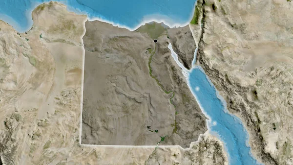 Close Área Fronteira Egito Destacando Com Uma Sobreposição Escura Mapa — Fotografia de Stock
