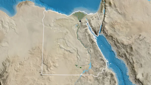 Detailní Záběr Pohraniční Oblasti Egypta Satelitní Mapě Fakt Obrys Kolem — Stock fotografie